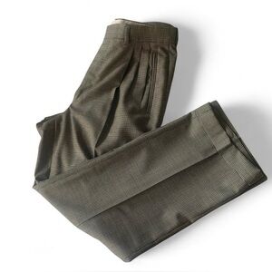 Vintage houndstooth pleated front pant straight leg size 32  formal trousers